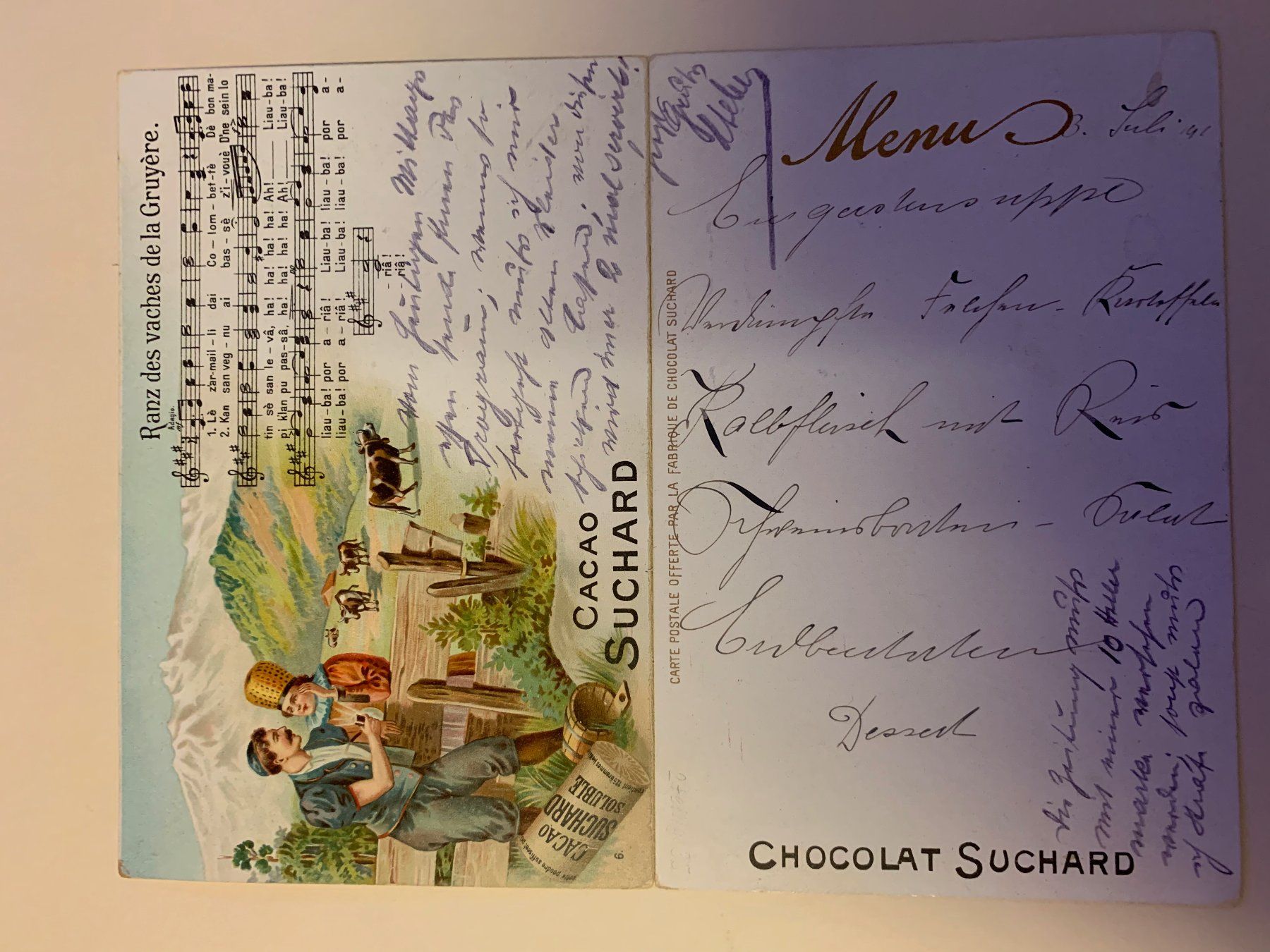 Cartoline postali: 5 AK - CHOCOLAT SUCHARD / 3 AK mit LIEDER-TEXT ! – Usato da Hedingen venduto da Wowi 4