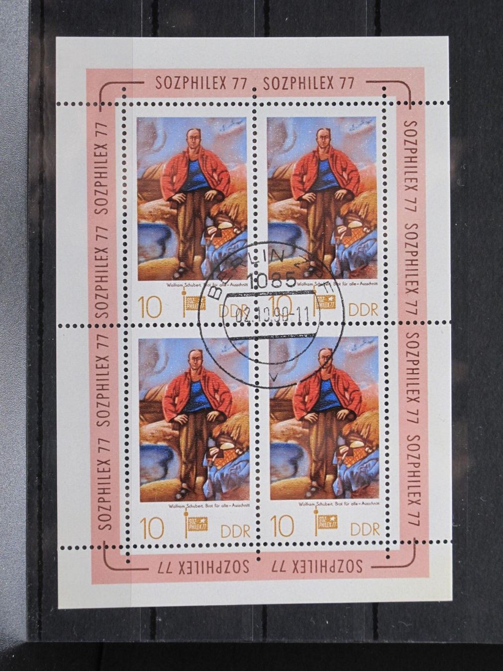 Tous les timbres: DDR 1977  Gemälde Schubert  4er block gest – D'occasion à Wil SG par fva01