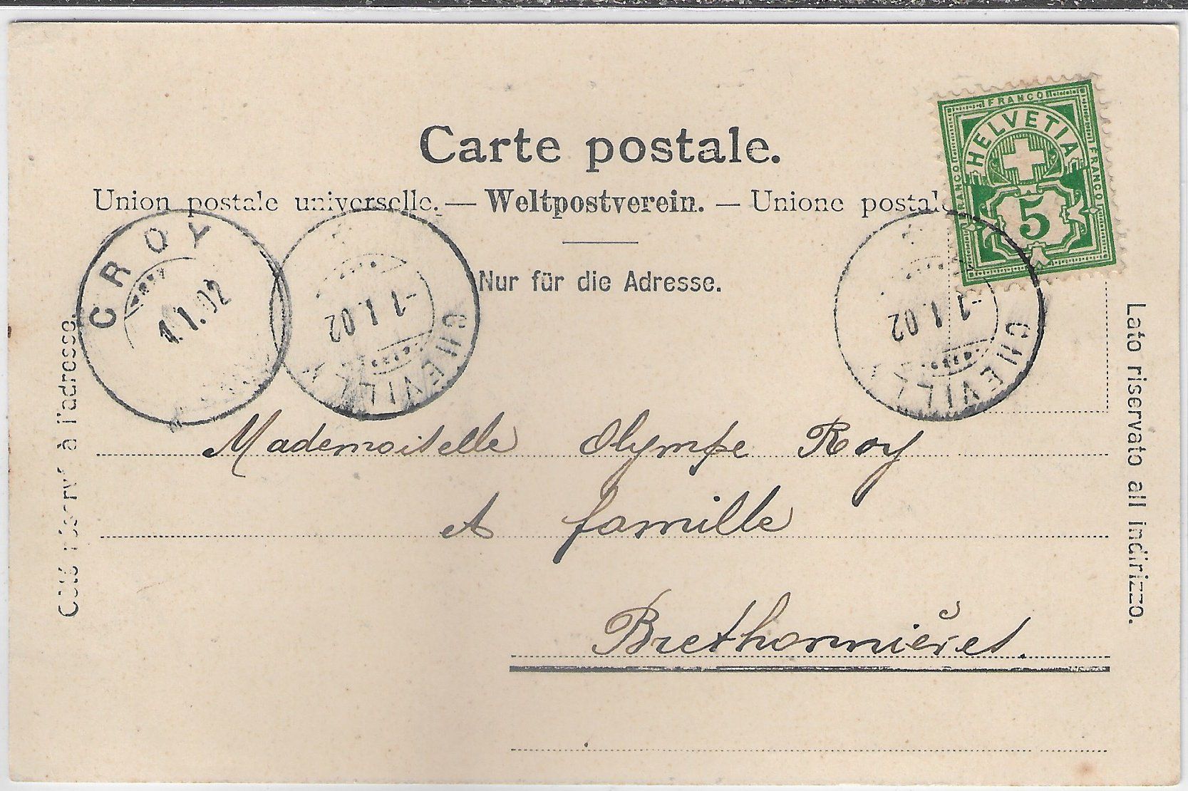 Cartoline postali: Chevilly - Vue generale – Usato da Ettingen venduto da Kartenplanet 1