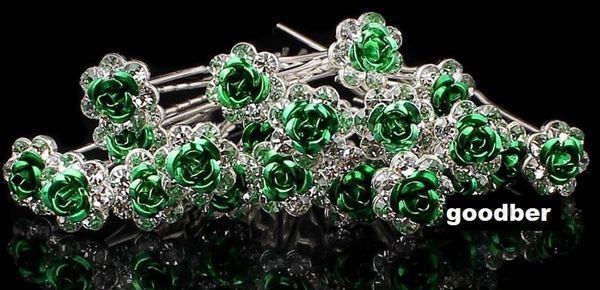 Ketten: 5 ROSES avec strass VERT argent – Neu und originalverpackt aus St-Imier von goodber