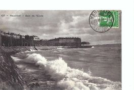 Neuenburg / Neuchâtel - Baie de l'Evole, 1909,   frankiert