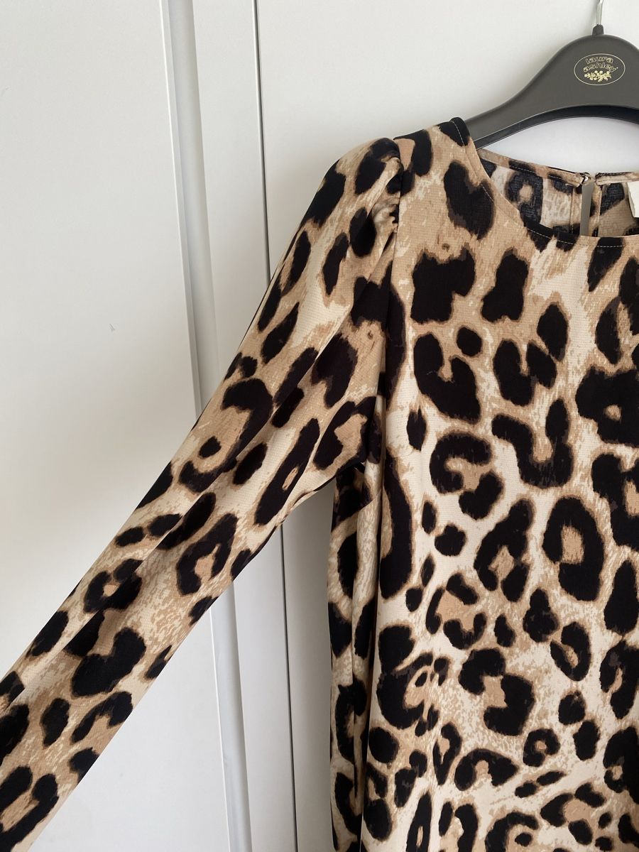 H&M Vestiti: Leopard Kleid mit Puffärmeln Gr. S 🐆 – Usato da Muri b. Bern venduto da Xconsultent 1