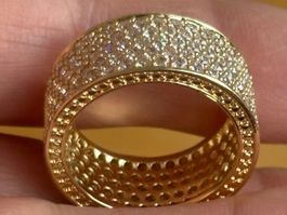 Luxus Elegante Ring Memoire Zirkonia 18/8 Farbe : Gold