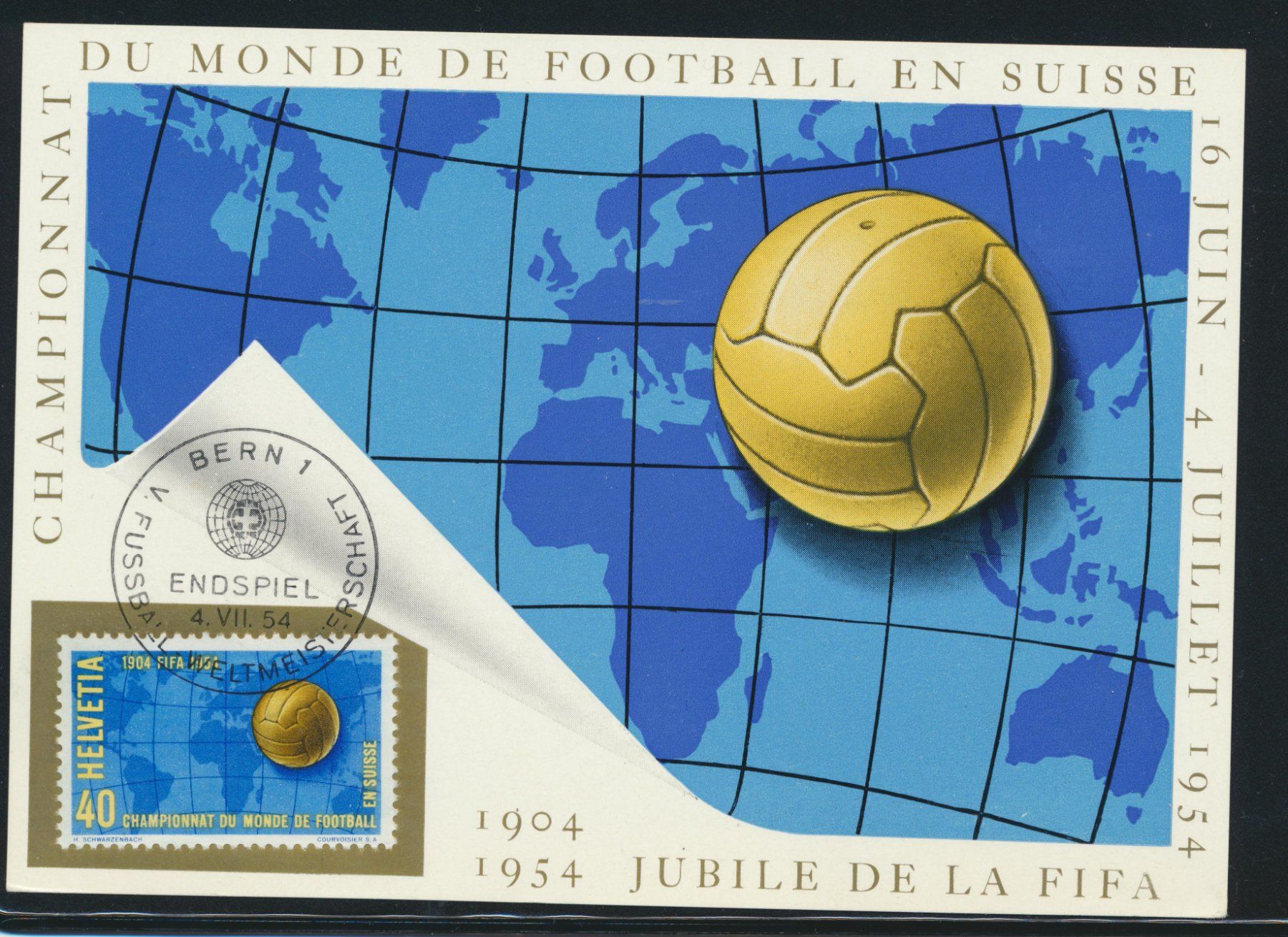 Alle Briefmarken: Maximumkarte Endspeil 1954 – Gebraucht aus Roggwil BE von Stampdealer3