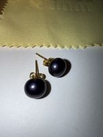 Elegante Ohrstecker mit dunklen Süsswasserperlen Perlen, neu