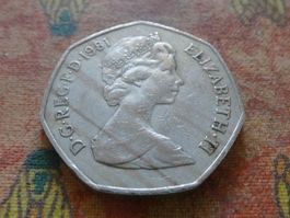 ROYAUME-UNI  50 Pence  1981