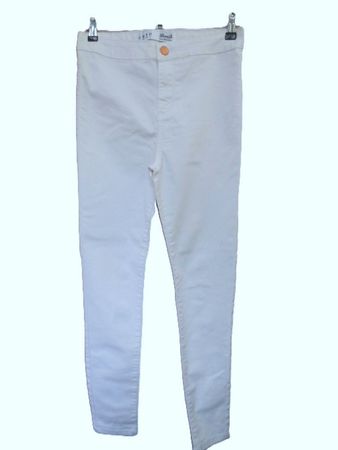 siehe Masse Gr. 38 40 DENIM & CO weisse Hose hoher Schnitt