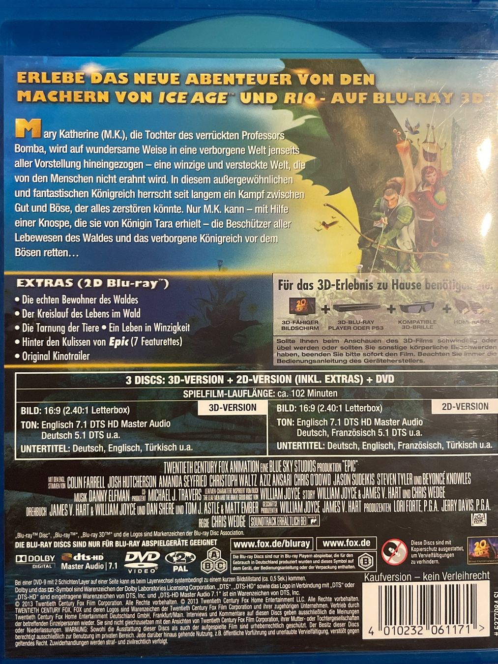 Tutti i DVDs: Epic - Verborgenes Königreich  3D / 2D – Usato da Waldenburg venduto da Gonzo8 1