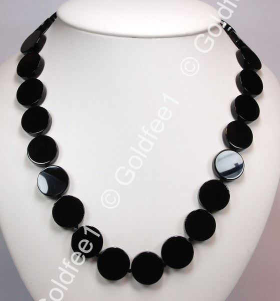 Catenine: Onyx Kette ca. 53cm 925 Silber – Nuovo (secondo la descrizione) da Oberglatt ZH venduto da Goldfee1