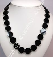 Onyx Kette ca. 53cm 925 Silber