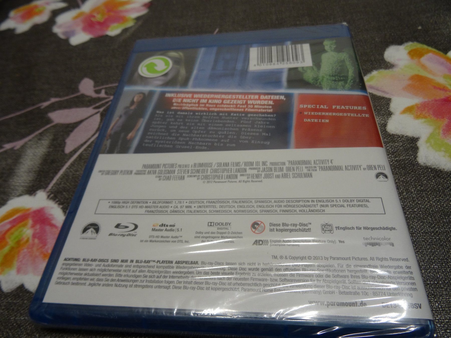 Alle DVDs: Paranormal Activity 4 BLU-RAY NEUWARE – Neu und originalverpackt aus Olten von Disc-Verkauf 1