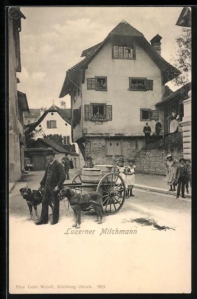 Cartoline postali: AK Luzern, Milchmann – Usato da Berlin venduto da bartko-reher