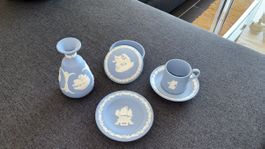 Wedgwood Jasperware – 6-teiliges Vintage-Konvolut Hellblau