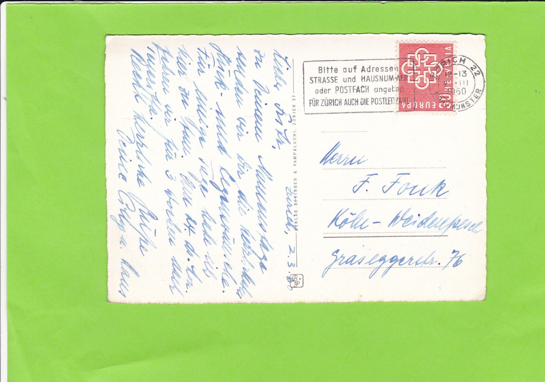 Cartoline postali: Zürich, Limmat – Usato da St. Peterzell venduto da neckertal 1