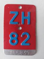 Velonummer ZH 82 plaque Velo