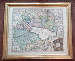 Altkolorierte Landkarte des Bodensees