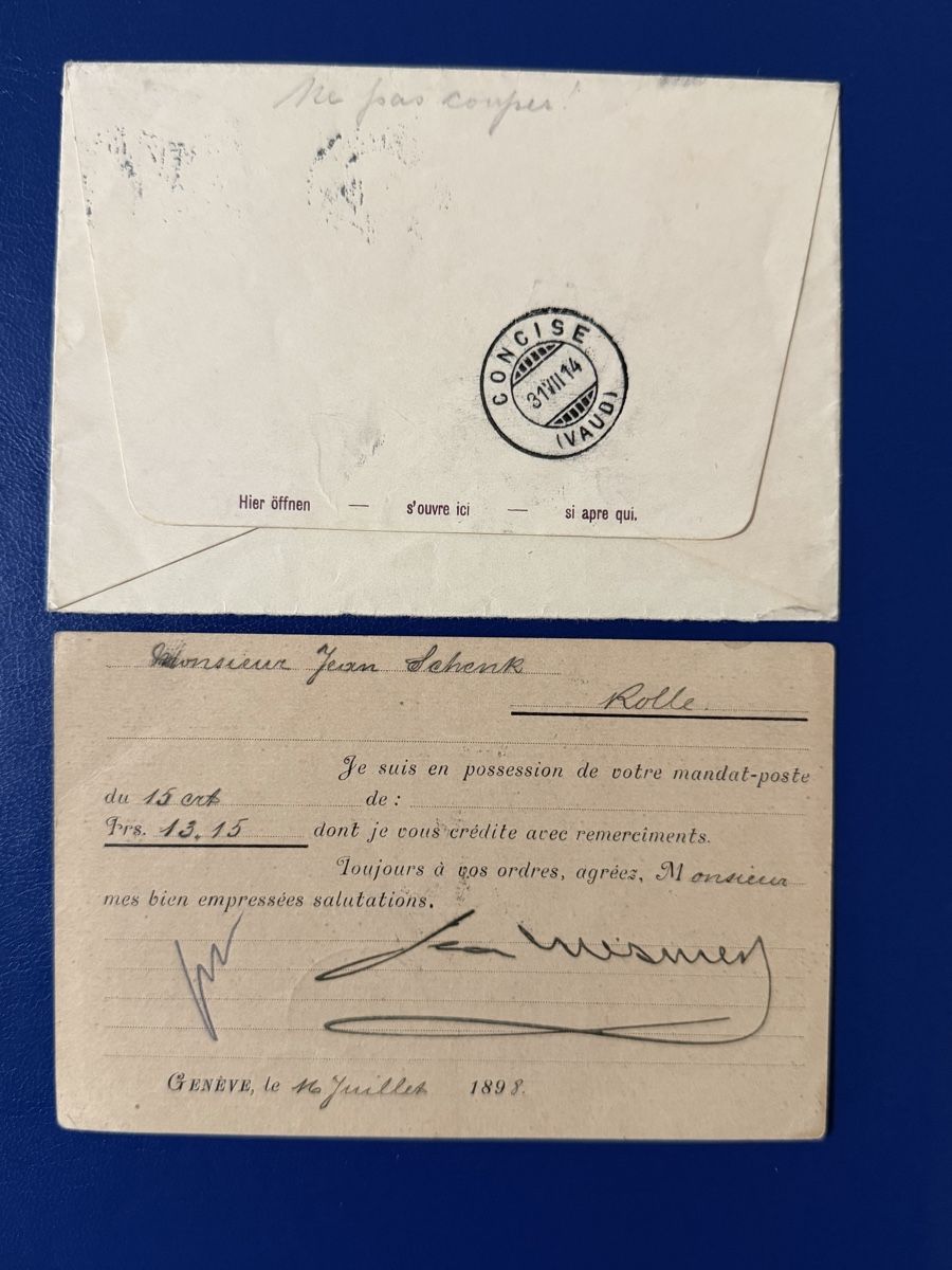 Alle Briefmarken: Enveloppe et carte postale Suisse – Gebraucht aus Petit-Lancy von Solcarm 1