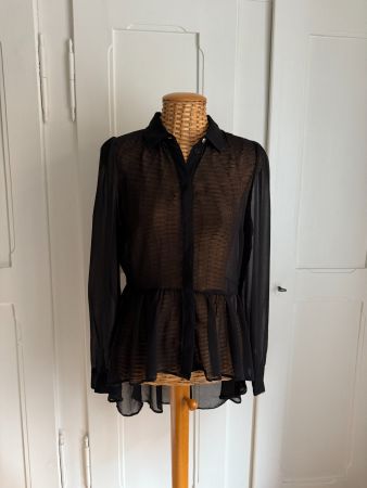 MISS SELFRIDGE - Blusenkleidchen schwarz transparent XS