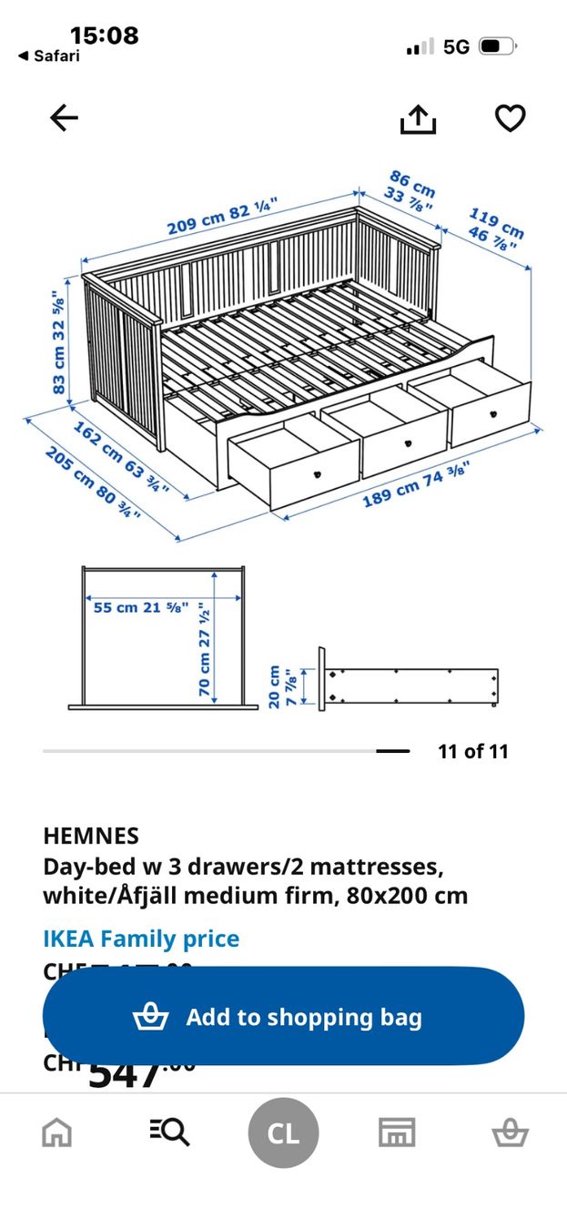 Ikea Betten: Hemnes Sofa lit /comme neuf – Gebraucht aus Vollèges von mou_6yk8 5