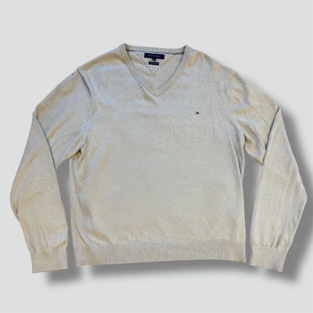 Tommy Hilfiger cotton-cashmere cream sweatshirt vintage pull