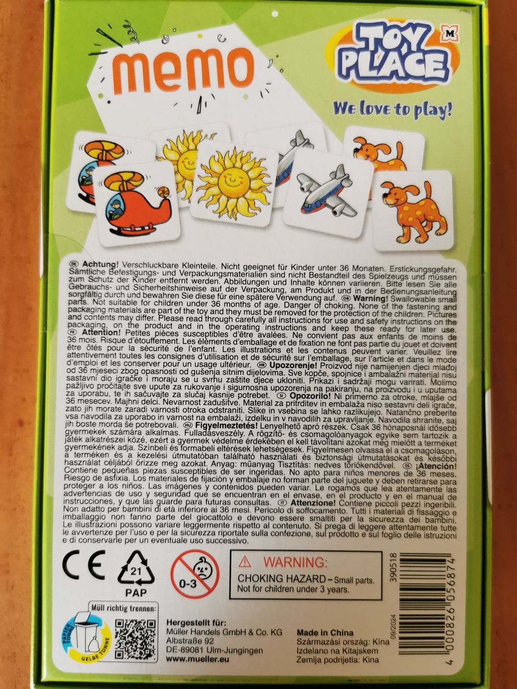 Giochi: Toy Place; Memory Memo - 32-teilig – Nuovo e nell'imballaggio originale da Boniswil venduto da Totomat-Lady2 1