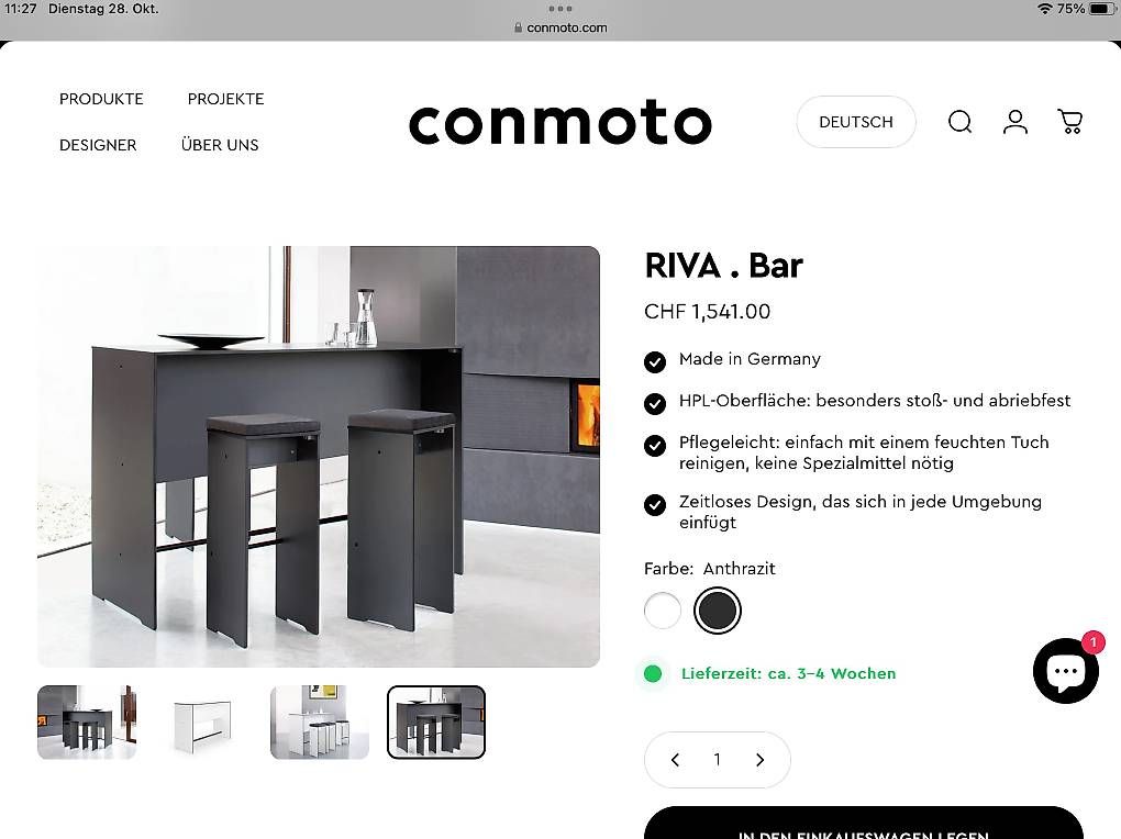 Set di tavolo e panche: Bartisch/Stehpult conmoto inkl. 2 Barhocker – Usato da Meilen venduto da uram01 1
