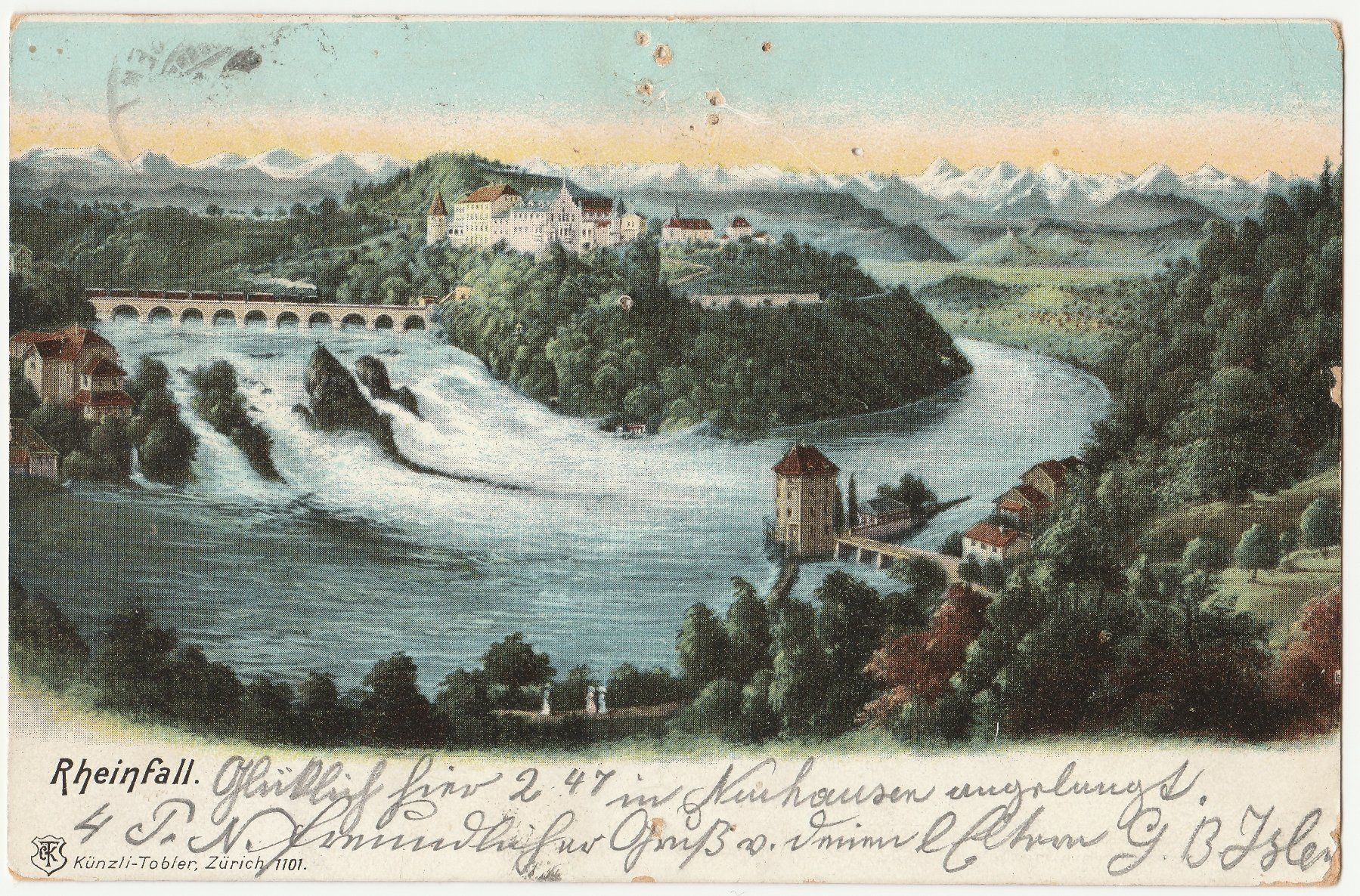 Ansichtskarten: Rheinfall -  (2 Alte Ansichtskarten / 1900 & 1905) – Gebraucht aus Fällanden von Blausegelfliege 2