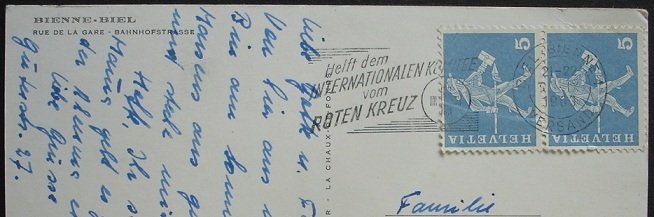 Cartoline postali: BIEL BIENNE Rue de la gare - Auto - Bus – Usato da Jona venduto da philajona 1