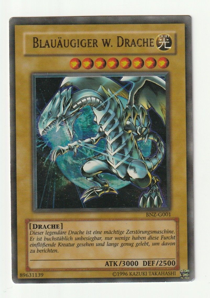 Yugioh Carte collezionabili: Blauäugiger W. Drache BNZ-G001 – Usato da Schattdorf venduto da Fabian500