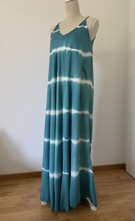 Robe Verte En Jersey Avec Dentelle Et Perles Didi - Taille S - Occasion Très Bon état