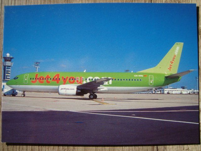 Cartoline postali: Jet 4 You Boeing 737-400 CN-RPB – Nuovo e nell'imballaggio originale da Thun venduto da Abigboss