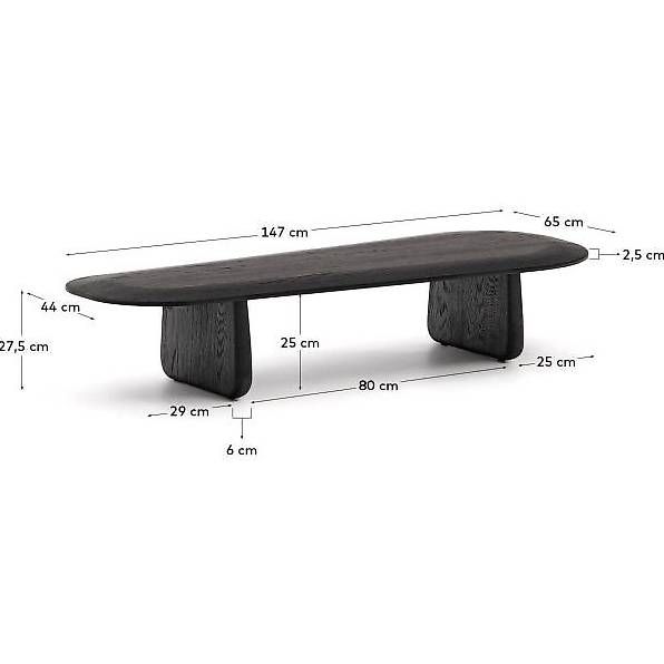 Kave Home Tavoli: Kave Home Couchtisch Pirita Eichenholz massiv schwarz – Usato da Zollikofen venduto da uniqueroom 4