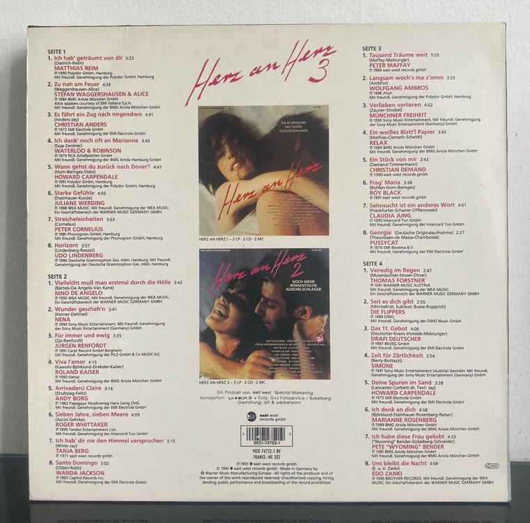 Various🔸Herz An Herz 3 - 32 Deutsche Kuschelhits Doppel-LP (Neu (gemäss ...