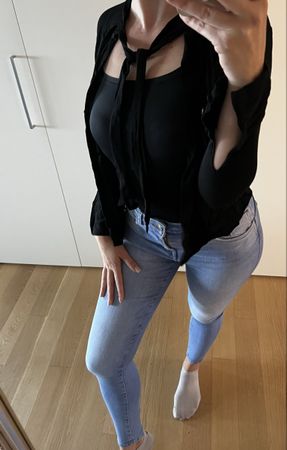 Schwarze Hugo Boss Bluse xs 36 Business Krawatte Herbst Top!