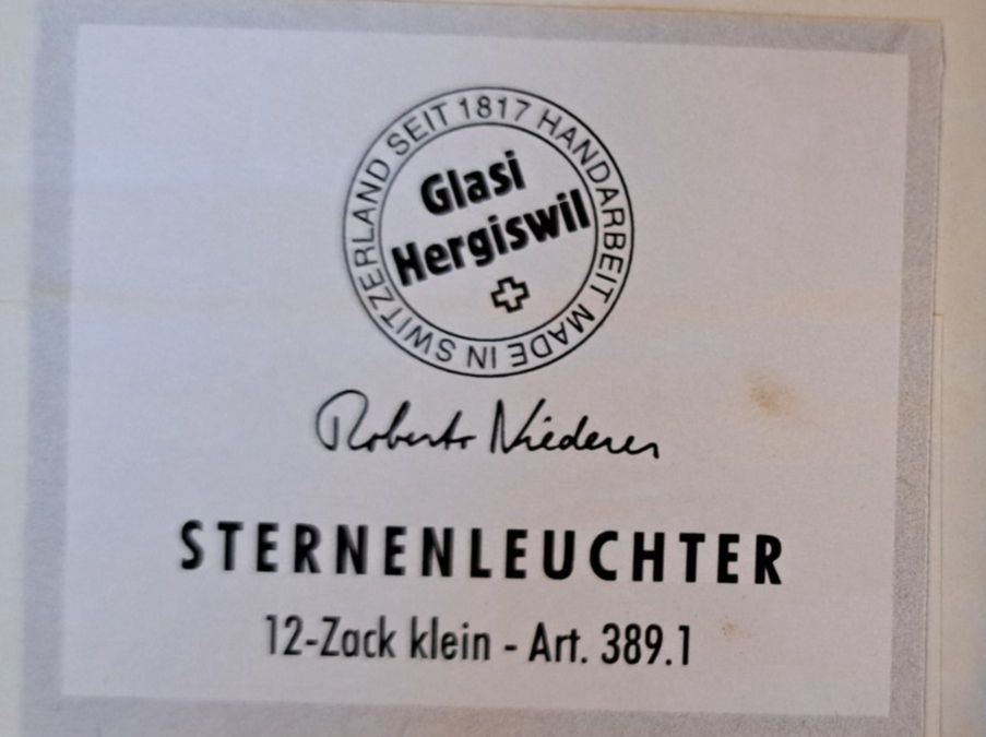 Glasi Hergiswil Portacandele: Sternenleuchter Glasi Hergiswil Neu – Nuovo e nell'imballaggio originale da Wädenswil venduto da mh012 2