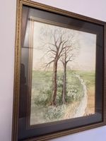 Aquarell Landschaft A. Lyon, englisch, hochwertig gerahmt