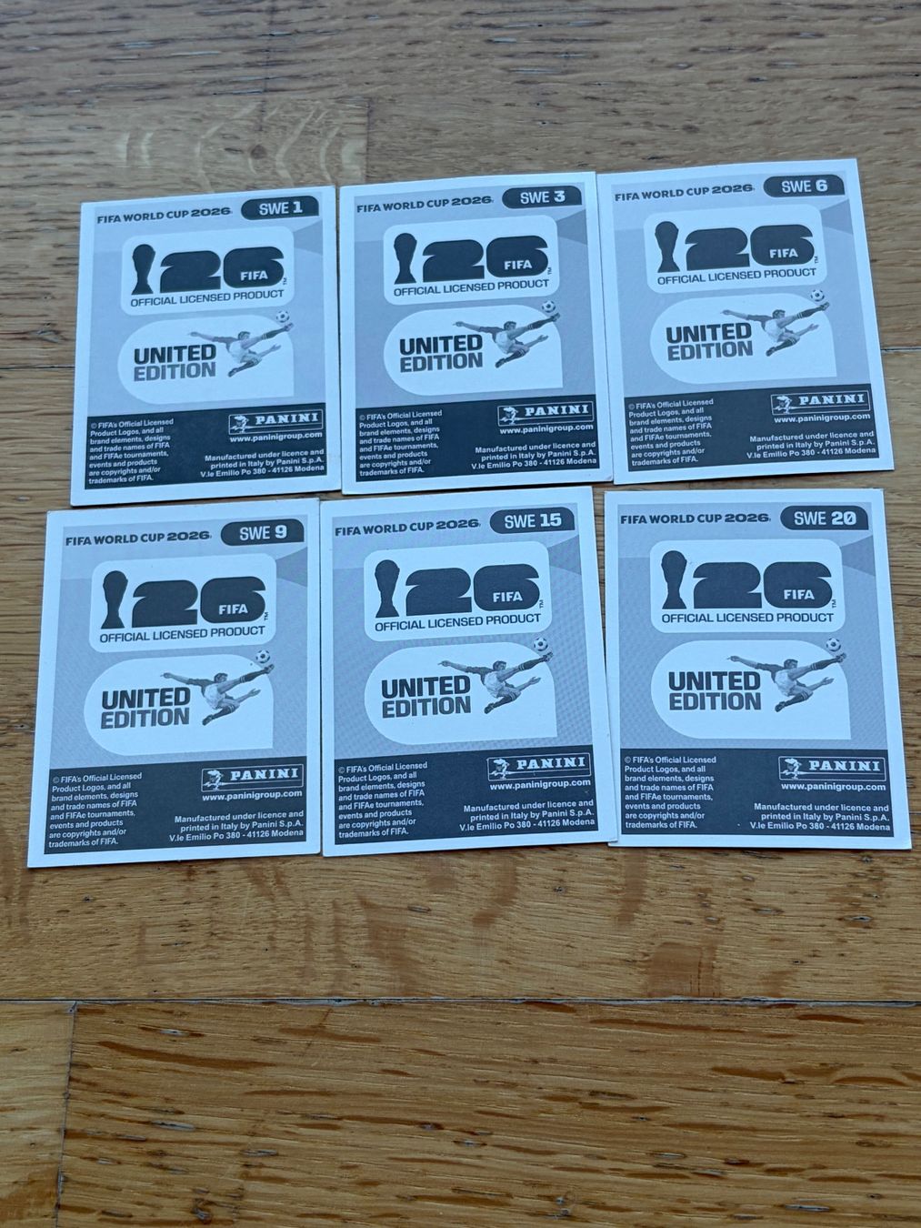Panini Cartes à collectionner: Panini SWE 1,3,6,9,15,20 Set 6 Sticker – Neuf (Voir description) à Zürich par bel5 1