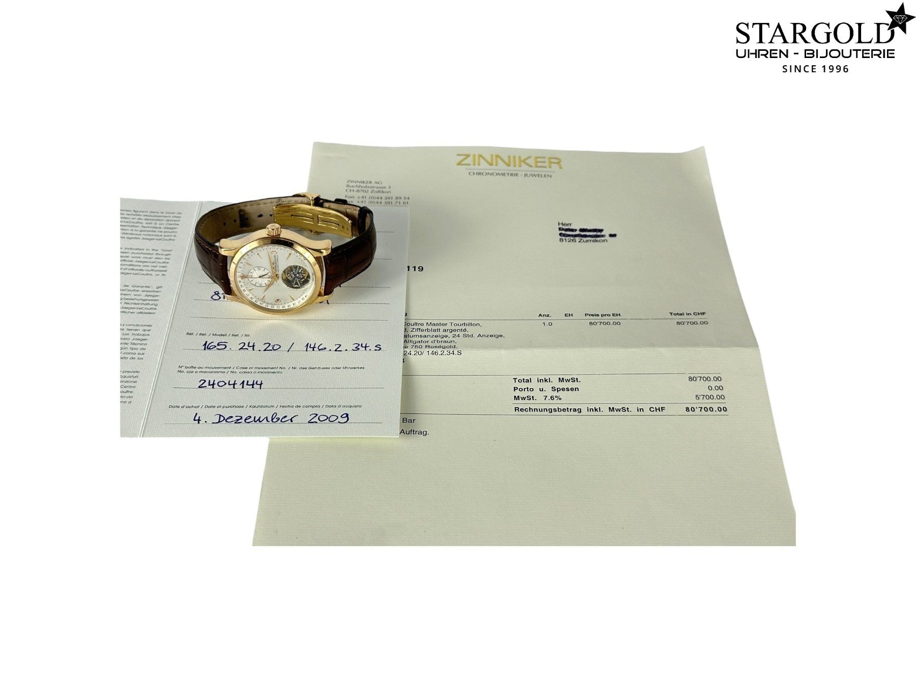 Jaeger-Lecoultre Orologi: Jaeger-LeCoultre Master Tourbillon - 146.2.34.S – Usato da Zürich venduto da Stargold-Uhren 2