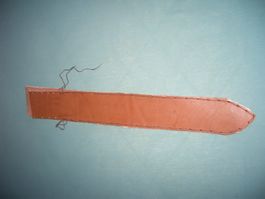 Lederband braun genaeht Bastelmaterial neu