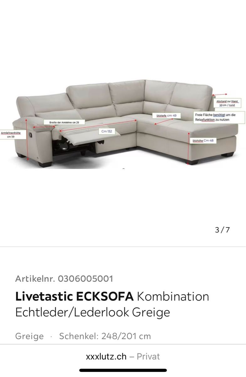 Sofas: Ecksofa mit Relaxfunktion  – Neu (gemäss Beschreibung) aus Alosen von Hugi72 3