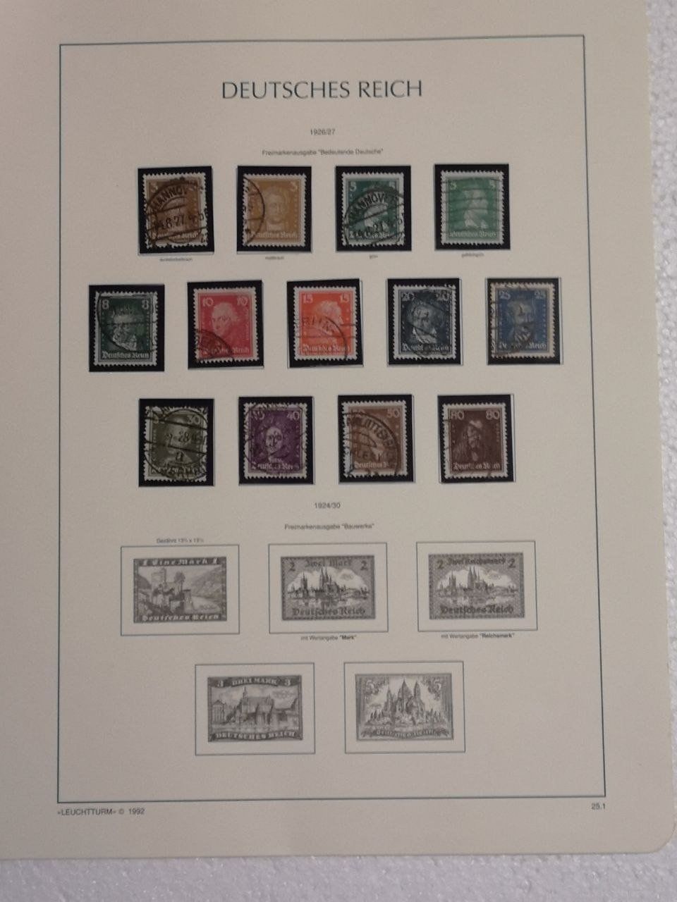 Tutti i francobolli: Deutsche Briefmarken 1920-1927. 7 Seiten. – Usato da Bern venduto da Yunkom
