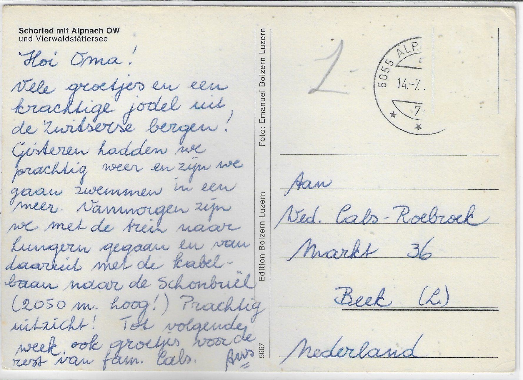 Cartes postales: Schonried mit Alpnach OW – D'occasion à Ettingen par Kartenplanet 1