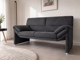Wertiges 2er Sofa Alcantara, anthrazit, 160 cm