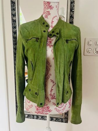 D&G Lederjacke Wildlederjacke Grün