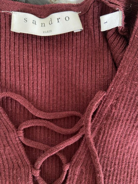 Sandro Camicette: ALMOST NEW Sandro Burgundy Long Sleeve Shirt, size - 1 – Nuovo (secondo la descrizione) da Zürich venduto da SandroMaje 2