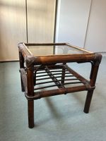 Beistelltisch Rattan Glas klein guter Zustand