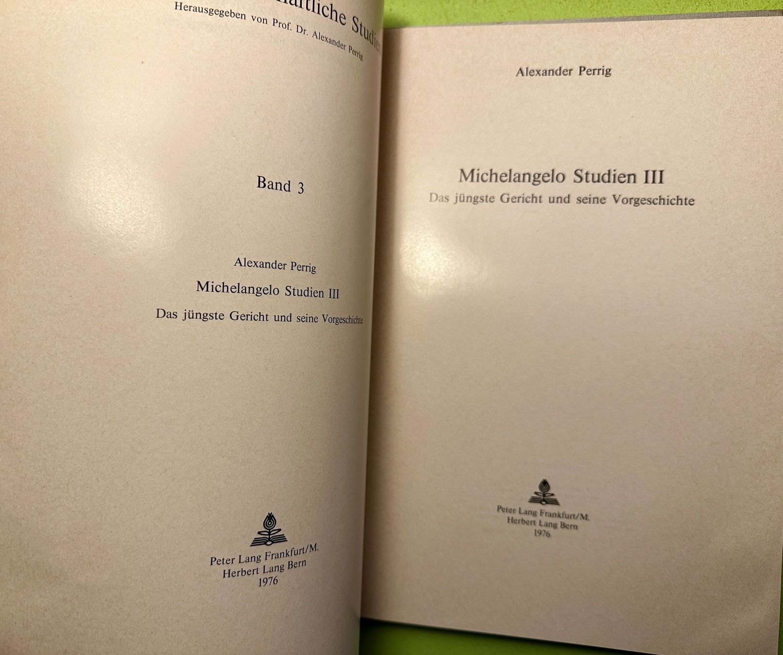 Libri: Alexander Perrig: Michelangelo Studien I, III, IV. – Usato da Zürich venduto da allp 5