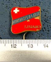 LUGANO TICINO SCHWEIZ CORNER VIAGGI ANSTECKNADEL VINTAGE ALT
