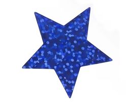500 stk. blaue Glitzersterne  Aufkleber 