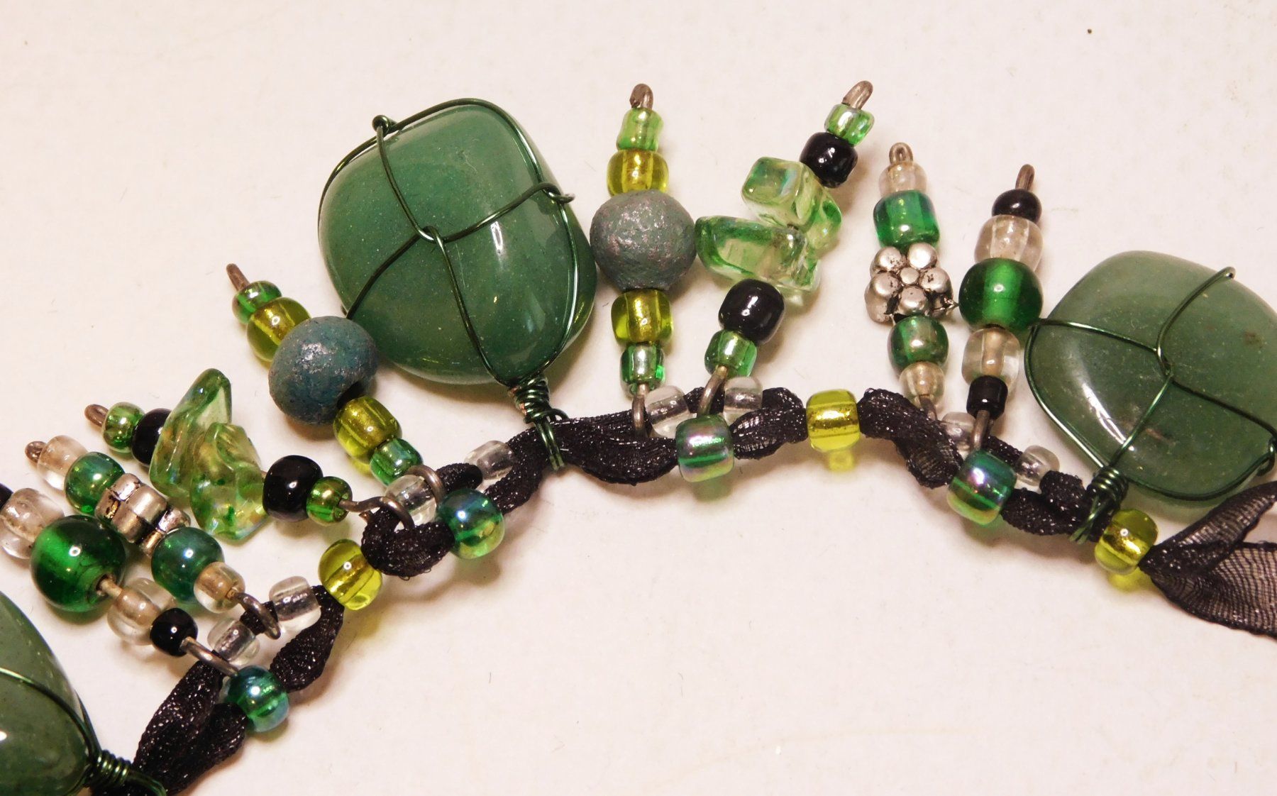 Catenine: Boho-Halskette mit Aventurin-Steinen & Wire-Wrap – Usato da Emmenbrücke venduto da Neverlaand-22 3
